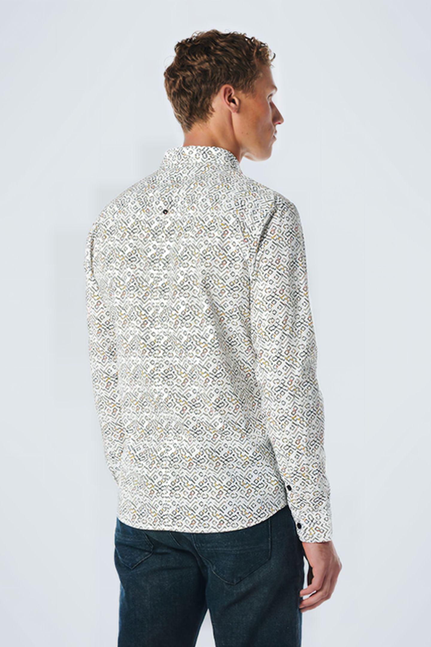 SHIRT STRETCH ALLOVER PRINTED WHITE 2