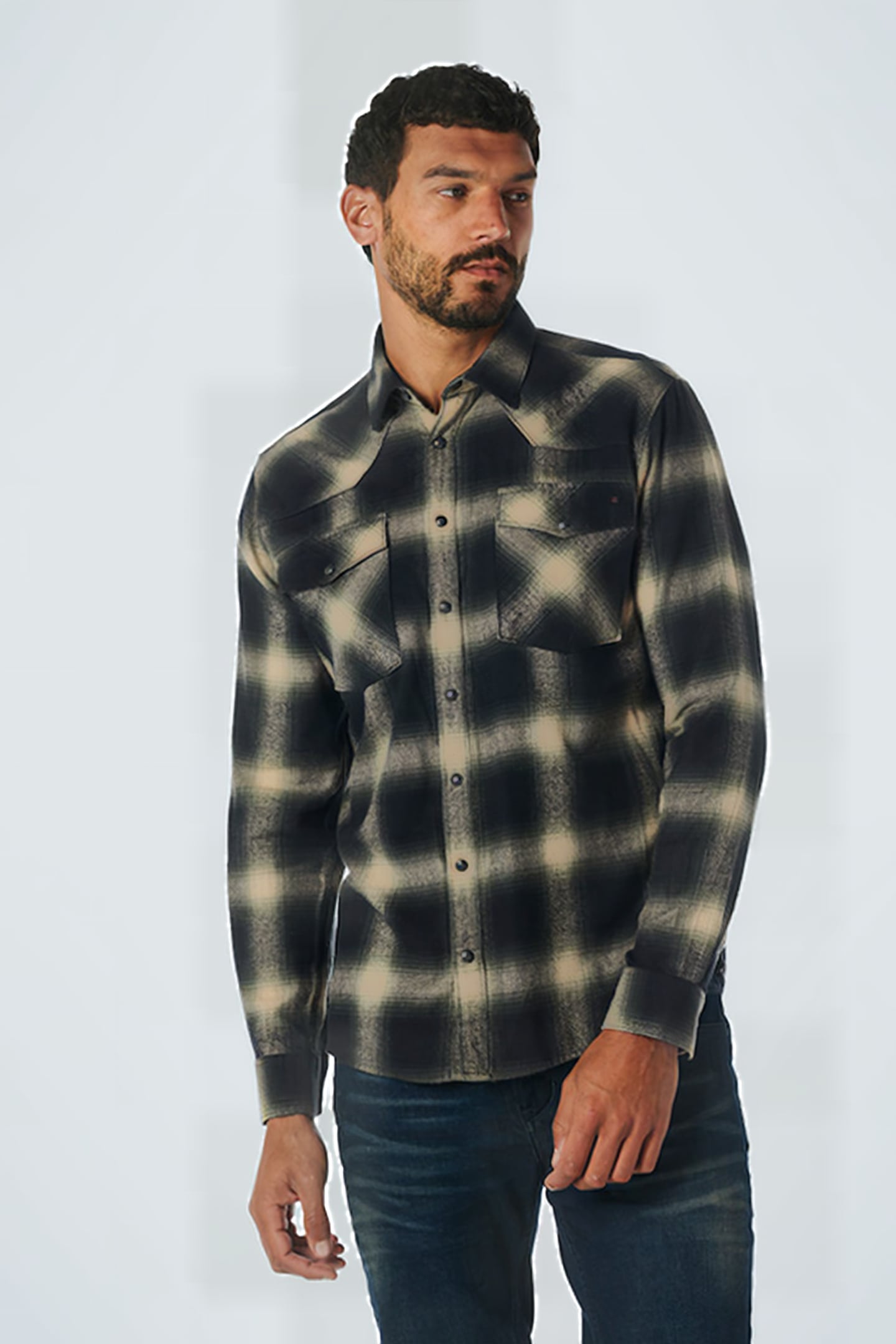 SHIRT CHECK DARK GREEN 1
