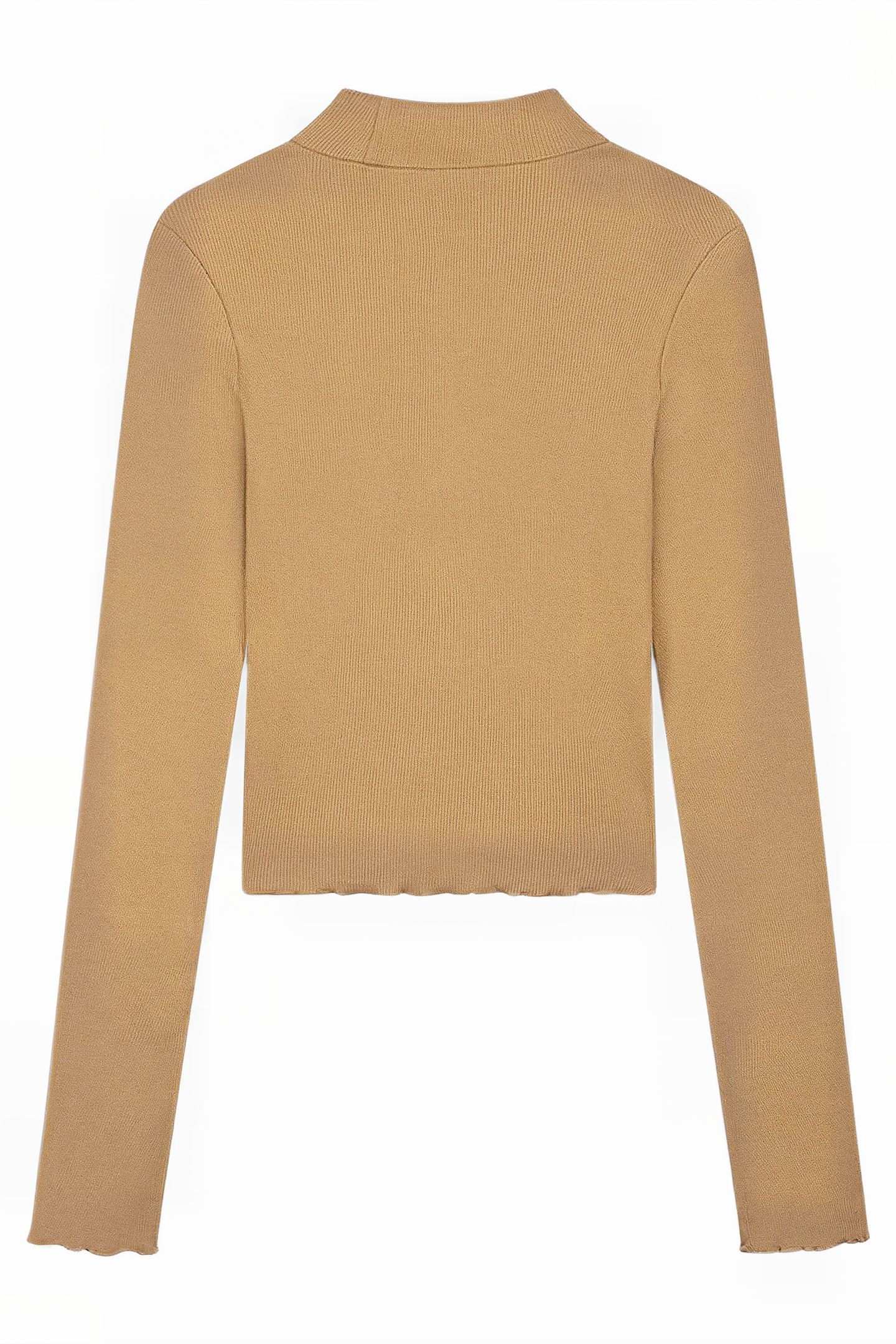 RIB TOP TURTLE LS CROPPED CAMEL 2