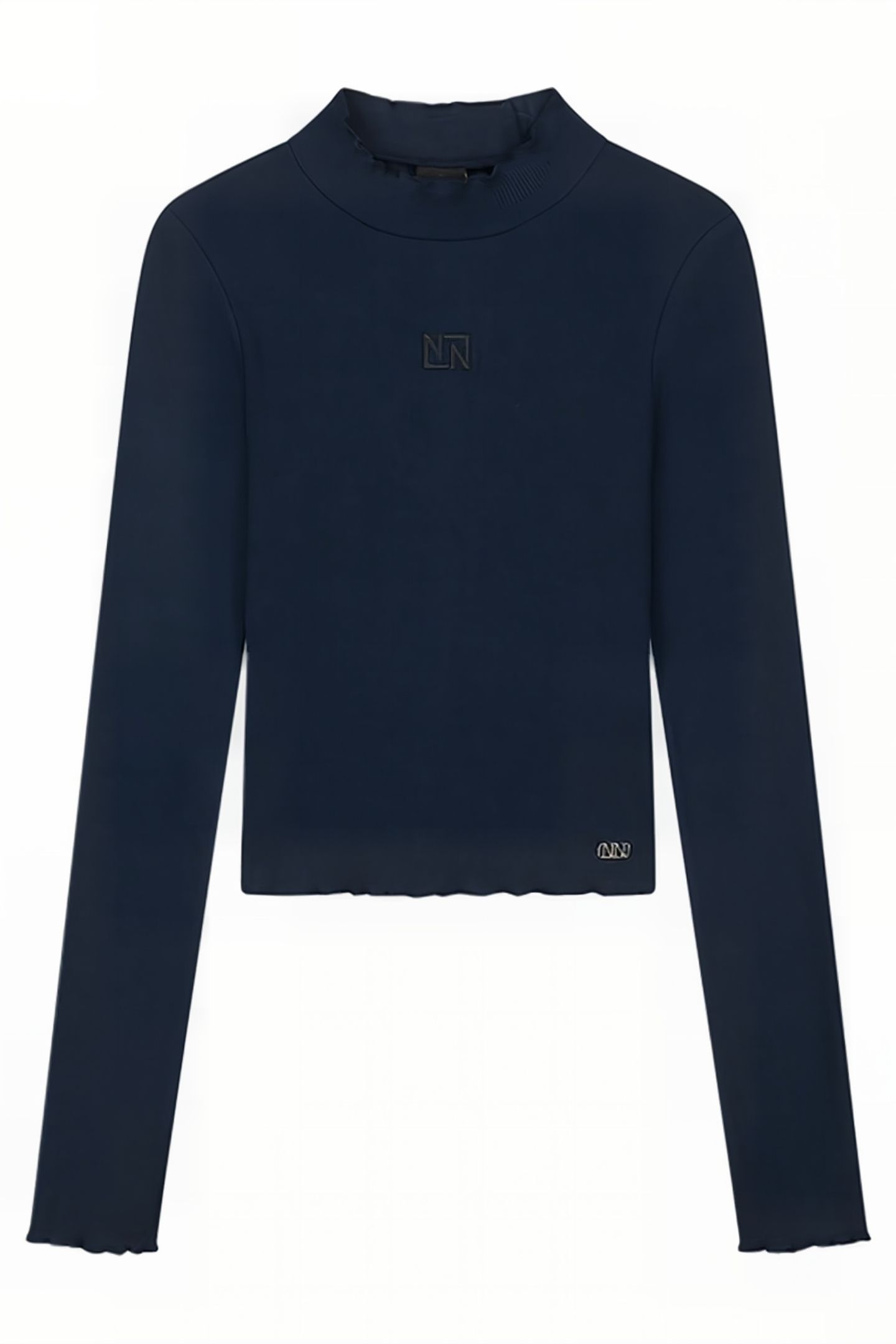 RIB TOP TURTLE LS CROPPED ROYAL BLUE 1