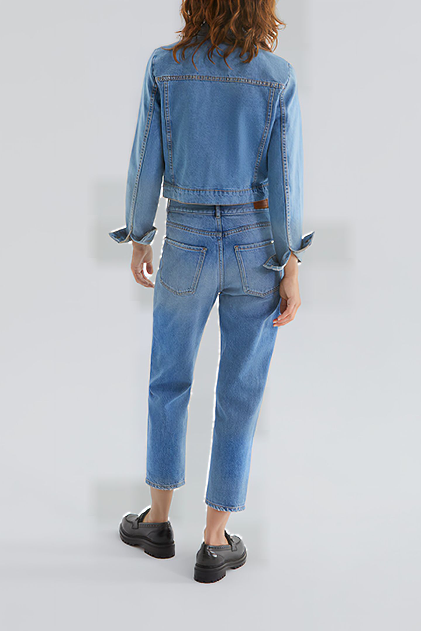 BLUE WATERLESS CROPPED LOW-WAIST BOYFRIEND JEANS 3
