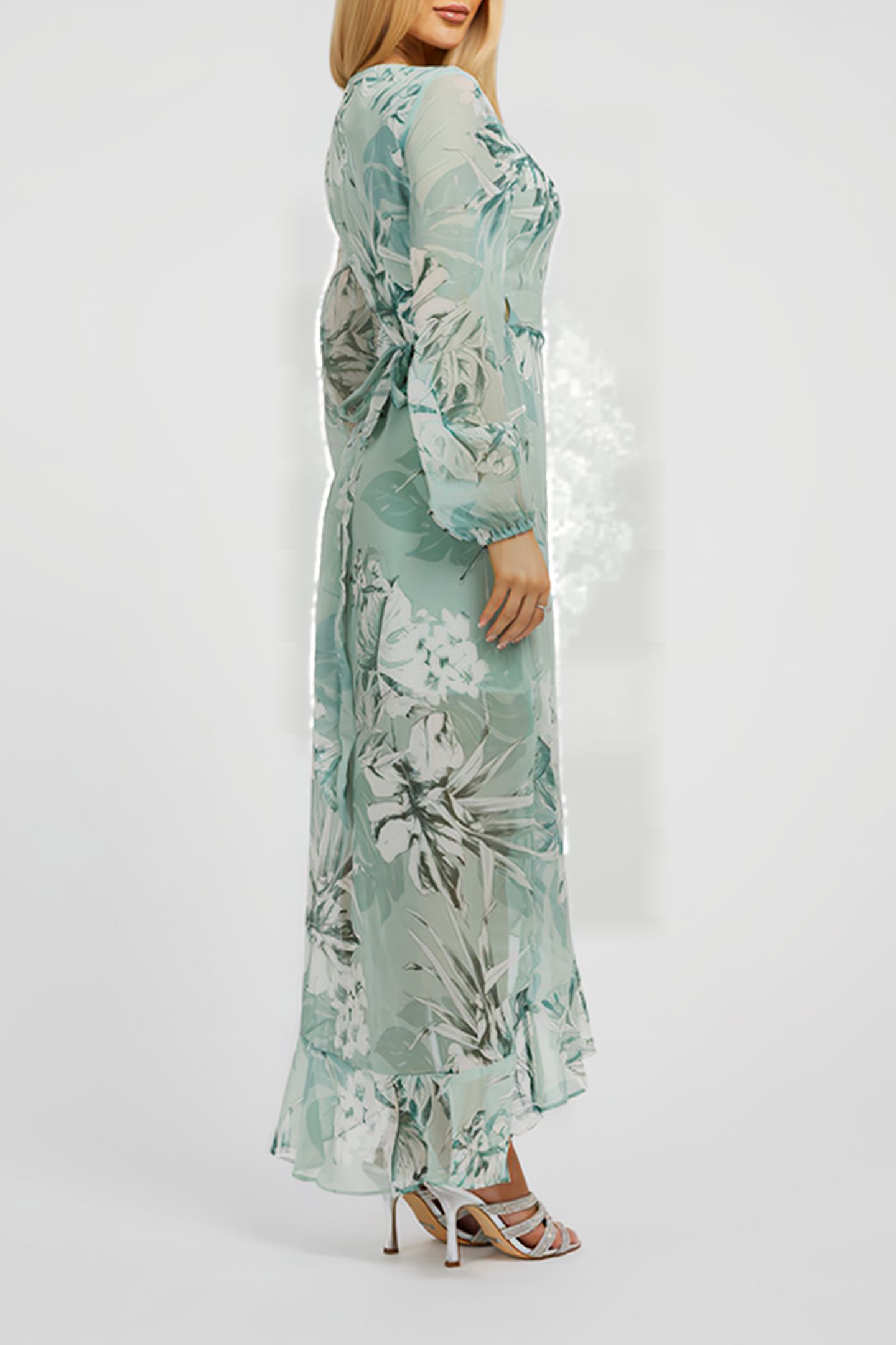 GUESS ECO NEW BAJA DRESS DUSTY FERN JUNGLE PR 3