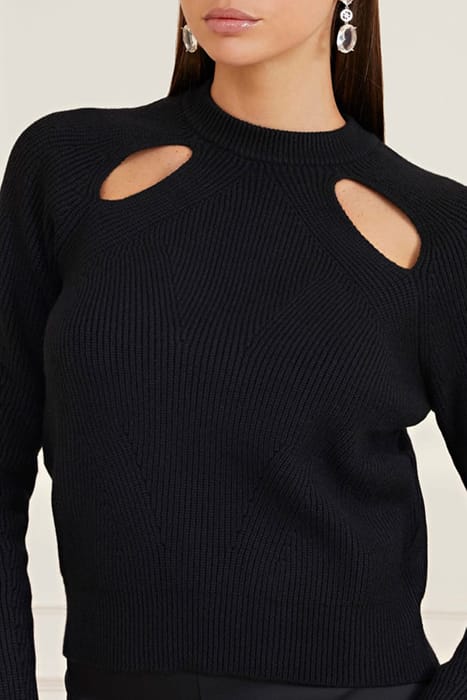 MARCIANO BY GUESS MERYL CUT OUT TOP SW JET BLACK 6