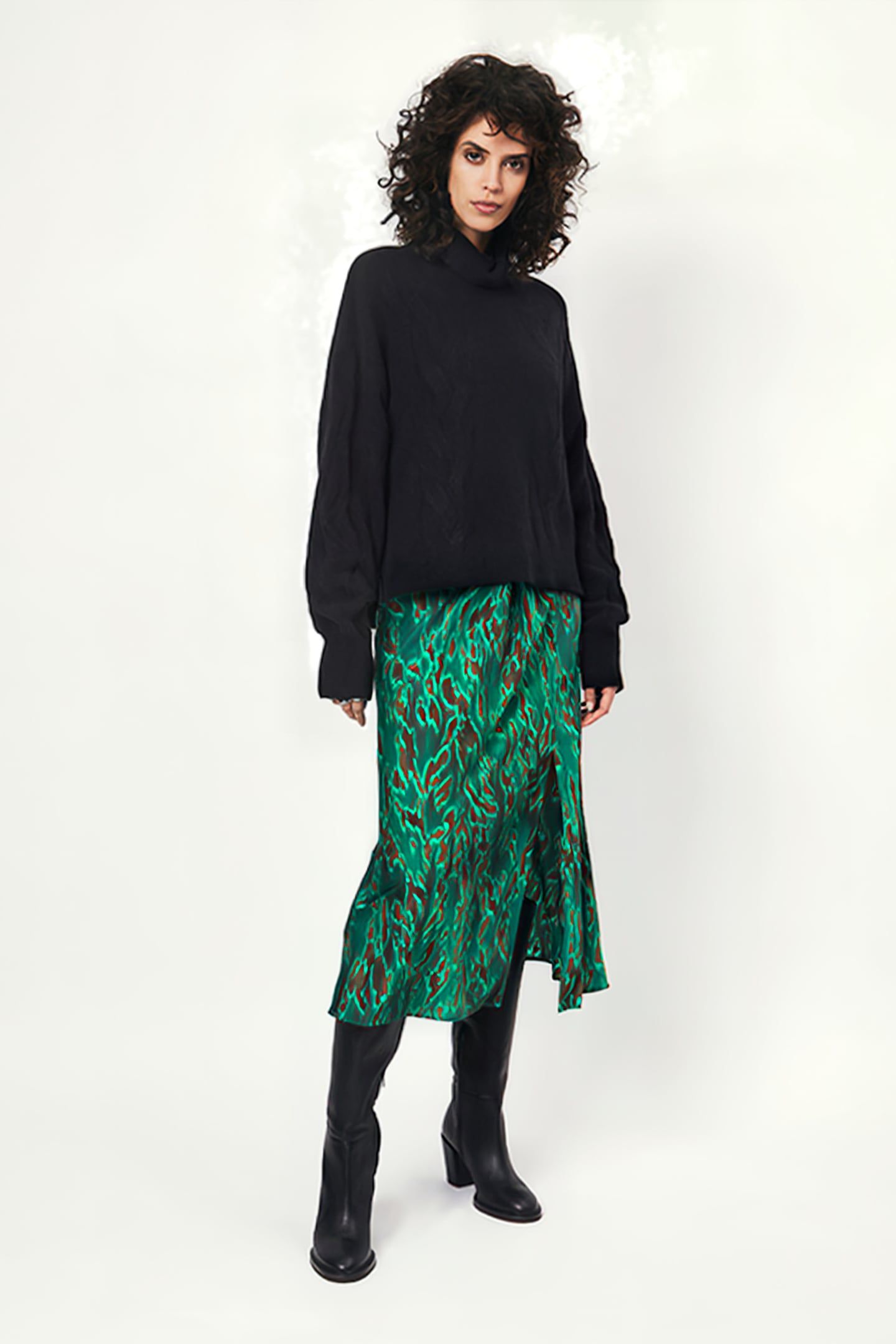 ZARINA PRINTED MAXI SKIRT MULTICOLOUR 1