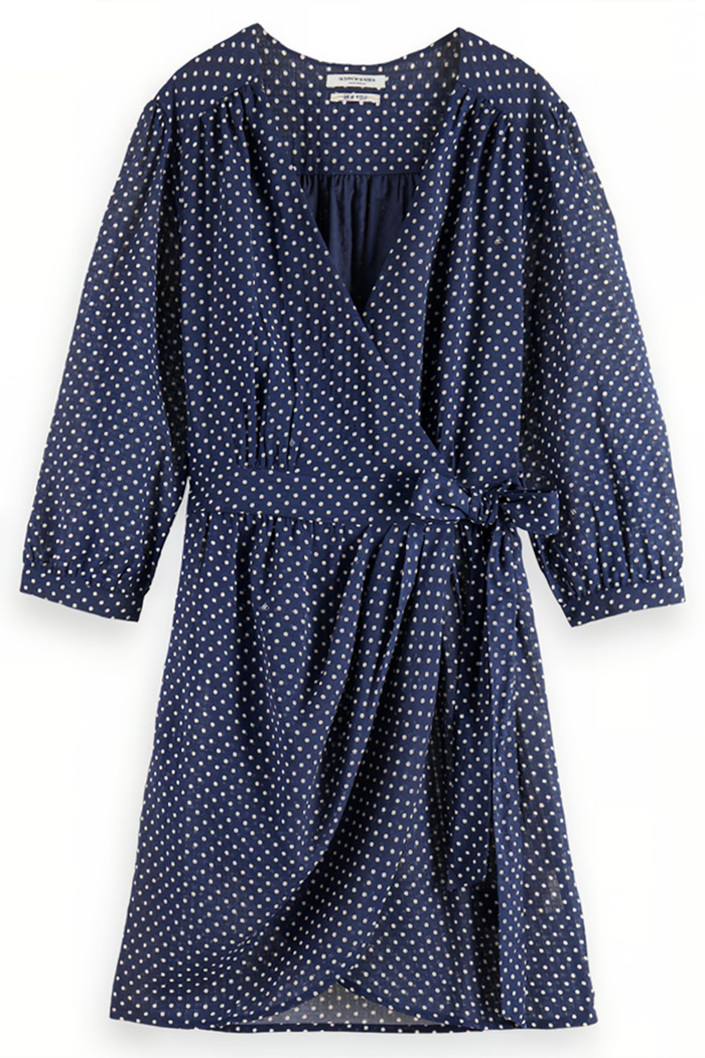 MINI WRAP DRESS POLKA NAVY BLUE 4