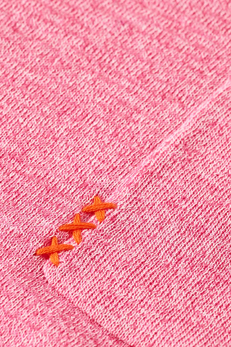 LINEN COTTON BLEND CREW NECK TROPICAL PINK 3