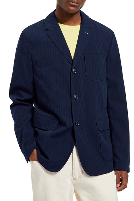 UNCONSTRUCTED SEERSUCKER BLAZE NAVY BLUE 1
