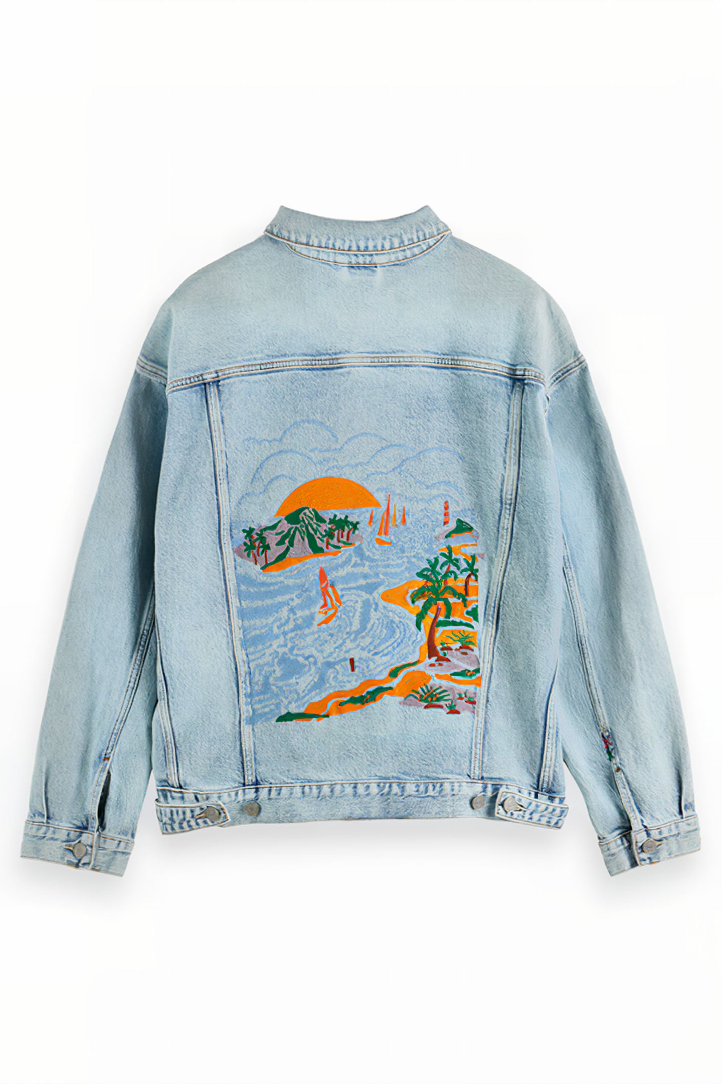 TRUCKER JACKET WITH ARTWORK WASHED UP 2