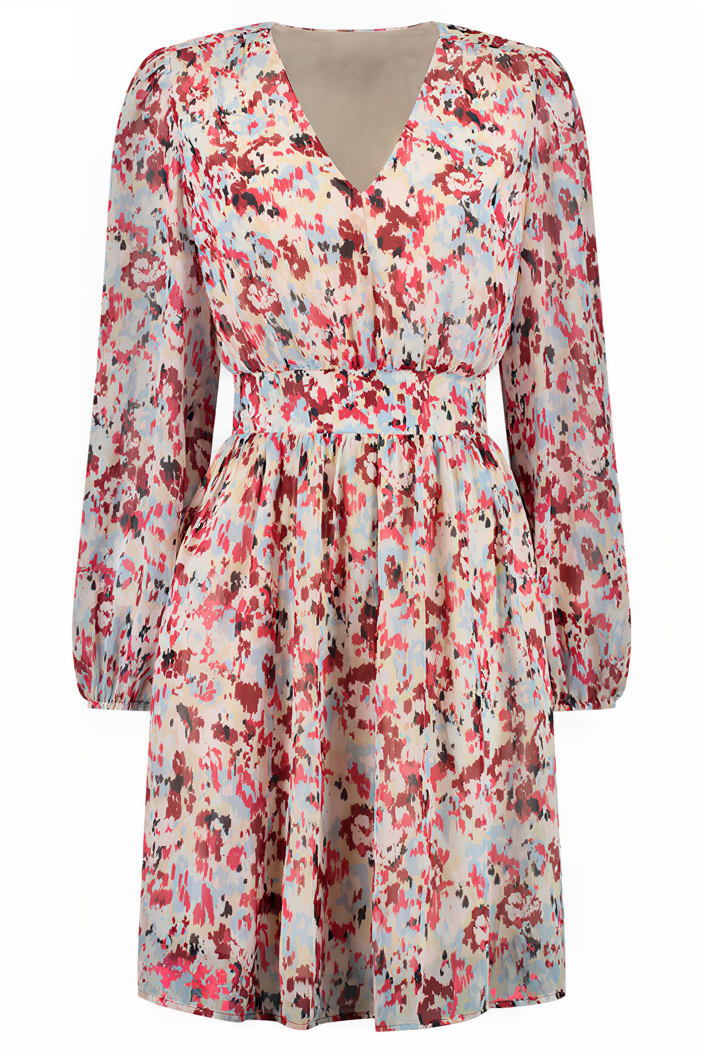 RIVER PRINTED DRESS RASPBERRY 1