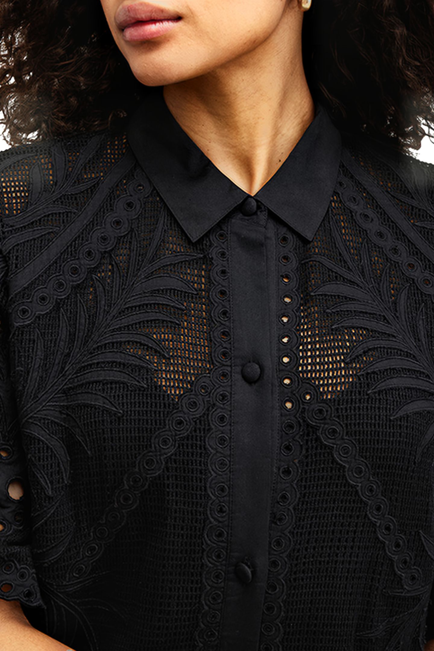 MERIA BRODERIE DRESS BLACK 7