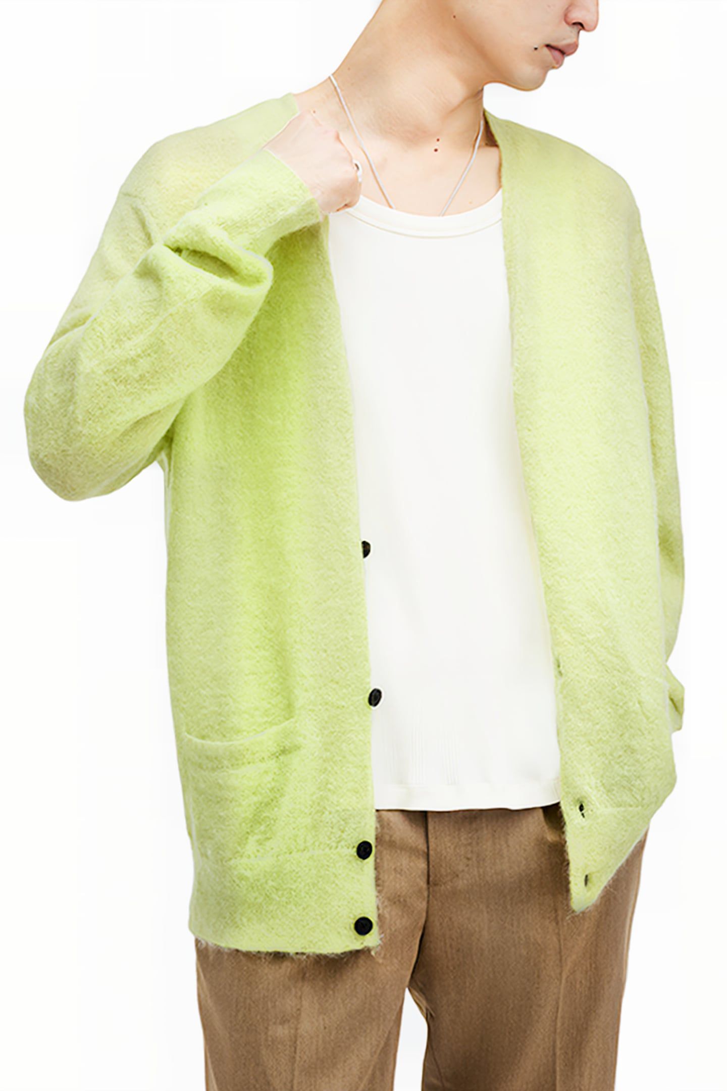 KENNEDY CARDIGAN LIGHT GREEN 1