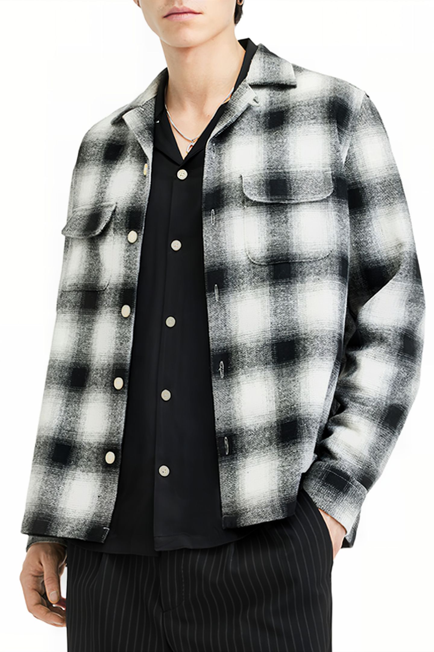 FORTUNADO LS SHIRT OATMEAL WHT/JT BLK 1