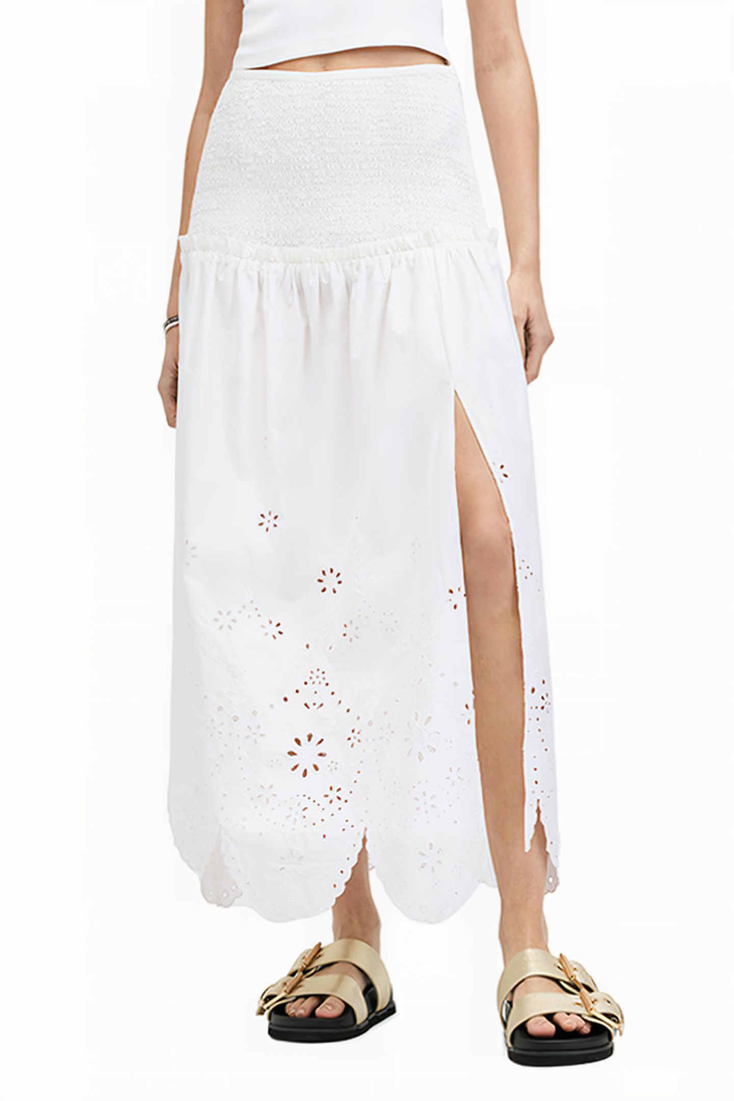 ALEX EMB SKIRT OFF WHITE 1
