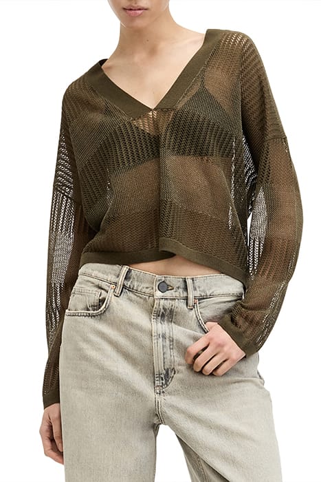MISHA V NECK KHAKI GREEN 1