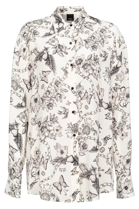 CORISHA CAMICIA CREPE DE CHINE STAMPA TATTOO BUTTER/BLACK 1