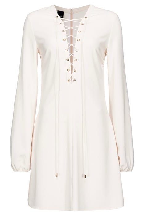 AFFABILE ABITO CREPE FLUIDO CON STRINGATURE SILK WHITE 1