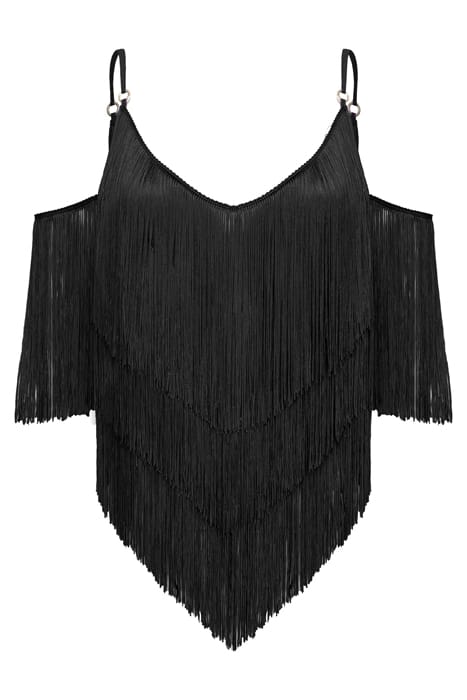 GIAPPONE BLUSA FRANGE + CREPE DE CHINE BLACK 1