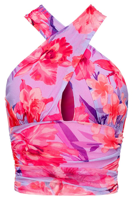 TENUE TOP RETINA STAMPA FIORI TROPICALI LILAC/PALE PINK/FUCH 1