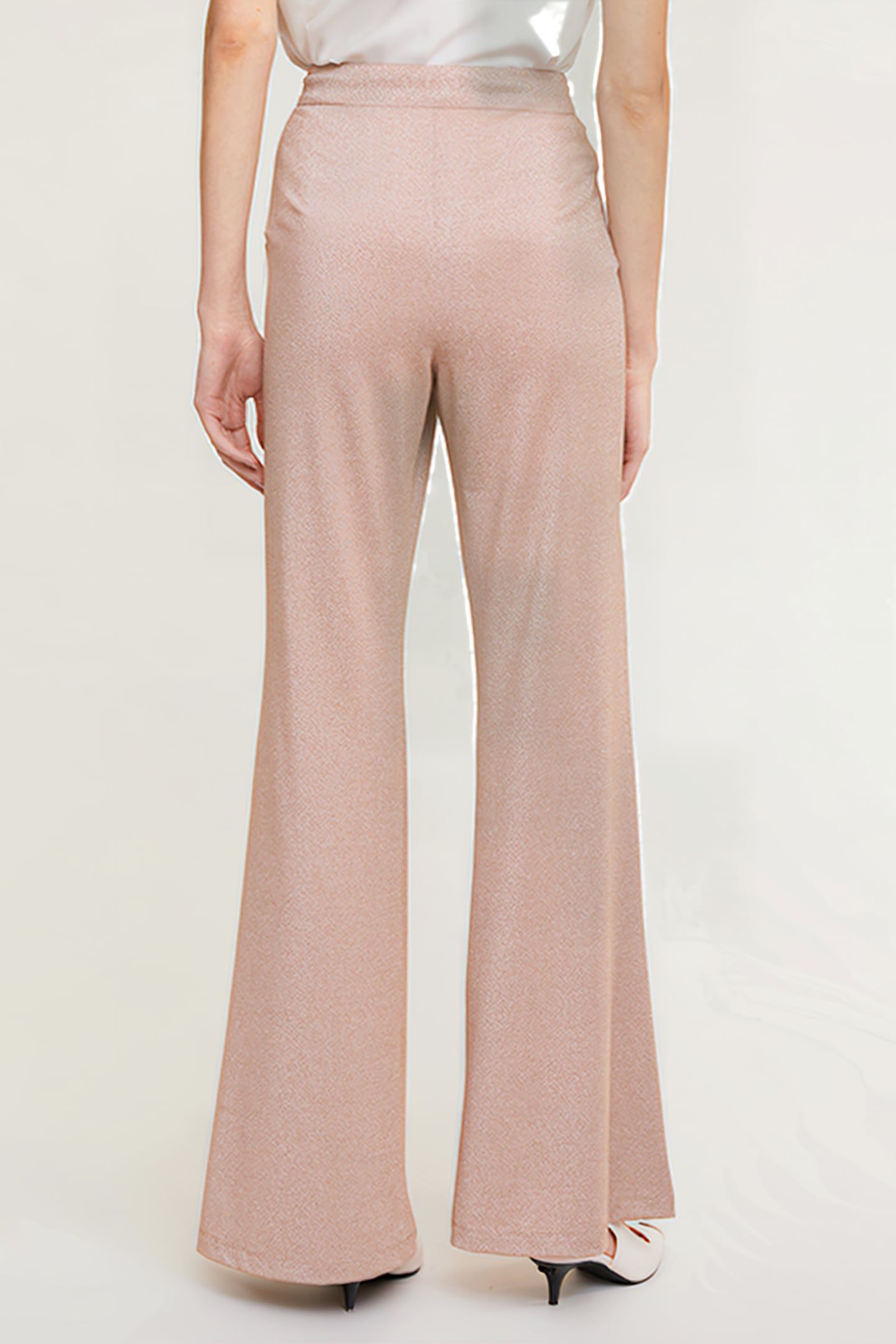 LUREX FLARED TROUSERS NATURAL 2