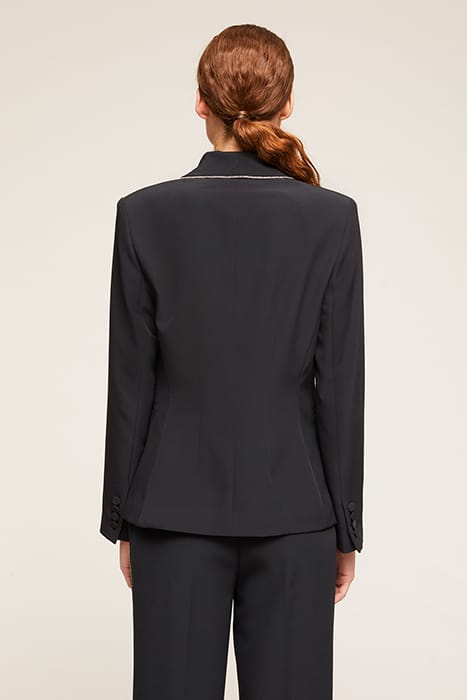 SINGLE-BREASTED BLAZER WITH JEWEL BORDER BLACK 2