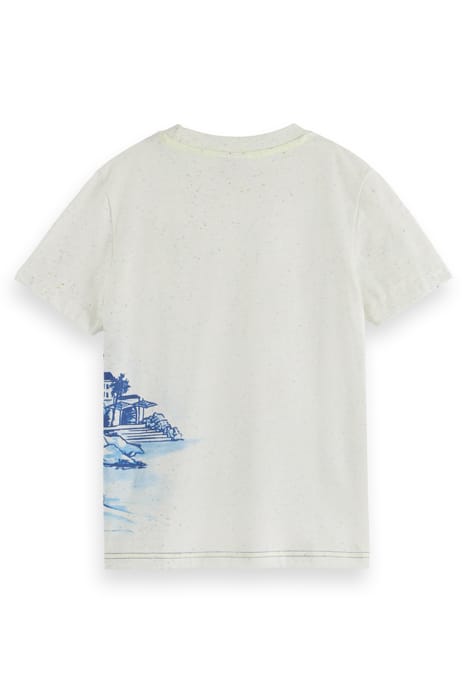 RELAXED-FIT PLACED ARTWORK NEPS T-SHIRT ECRU 2