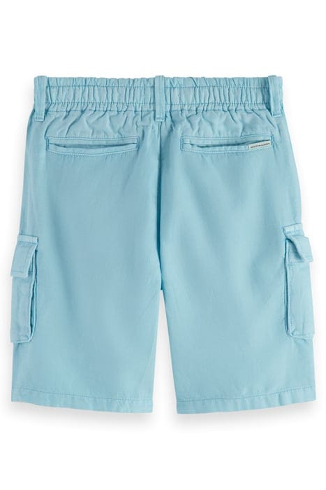 LONGER-LENGTH - GARMENT-DYED COTTON LINEN CARGO SHORTS BLUE  2