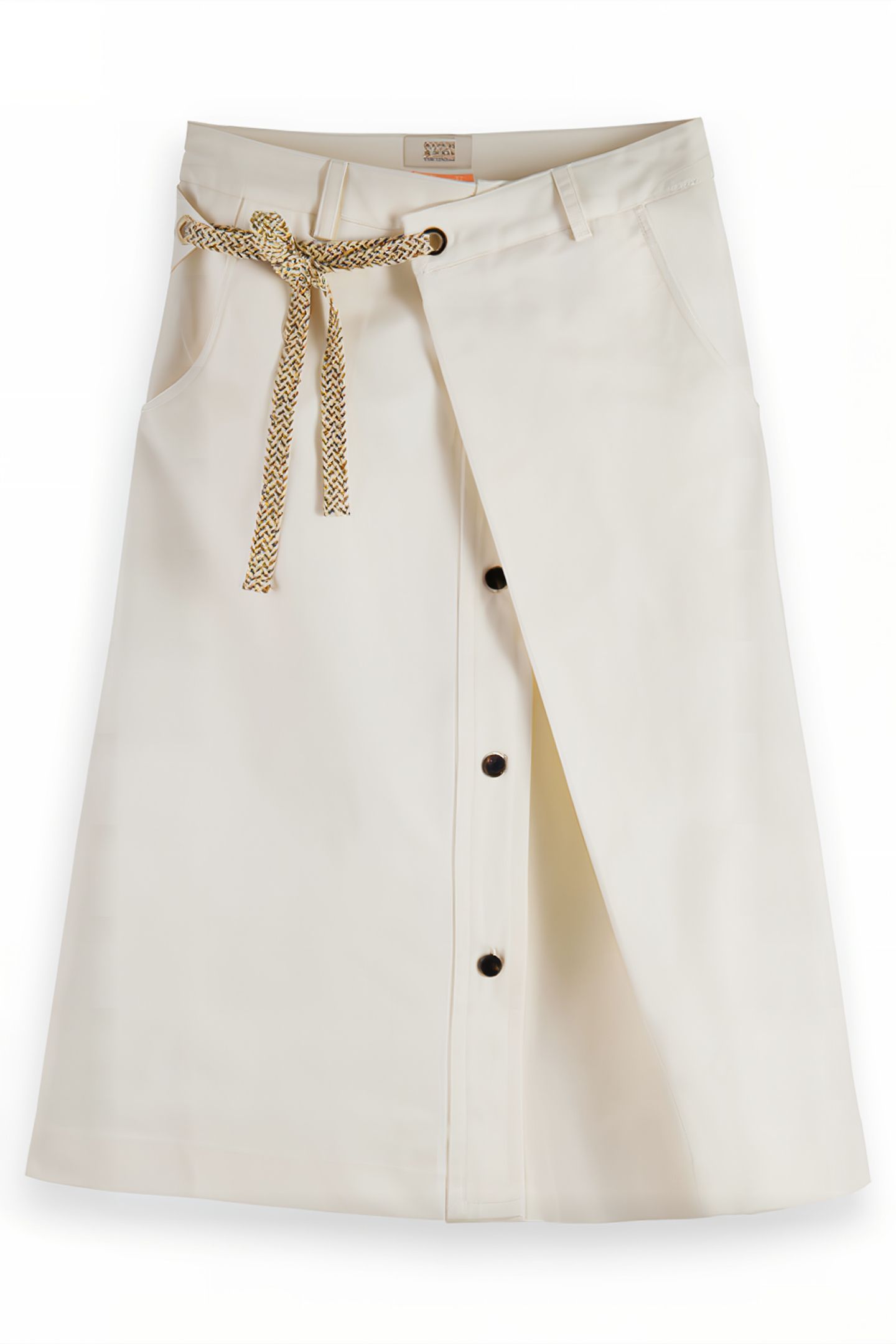 WRAP FRONT MIDI SKIRT SOFT ICE 1