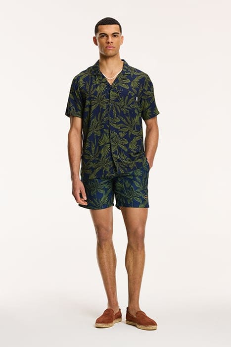 PALM LEAVES SHIRT ROYAL BLUE 3