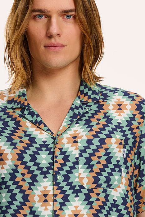 MAYAN GEO SHIRT LIGHT MOSS GREEN 7