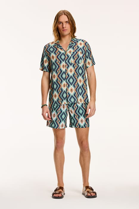 MAYAN GEO SHIRT LIGHT MOSS GREEN 3