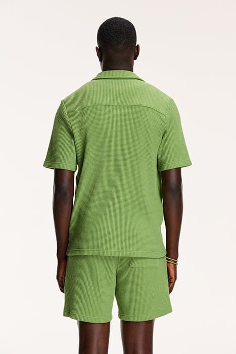 DEAN WAFFLE STRUCTURE SHORTSLEEVE LIGHT OLIVE GREEN 2