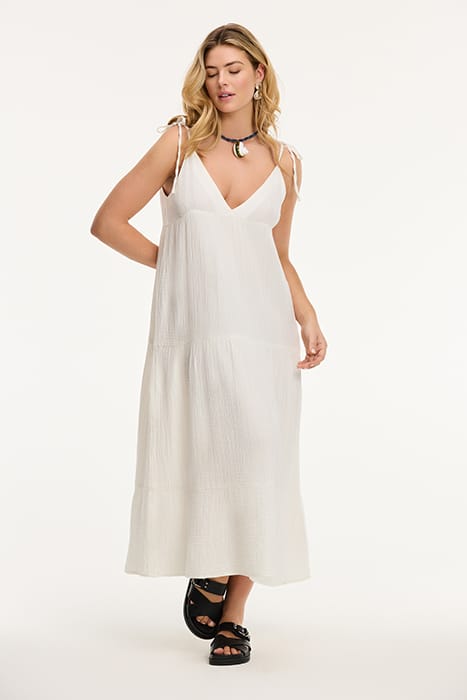 BOGOTA DRESS MOUSSELINE WAFFLE JET STREAM WHITE 4