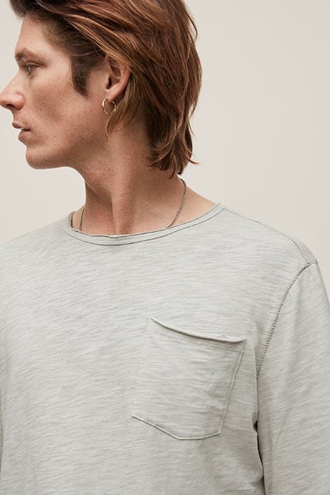 ALDEN LS SLUB CREW WITH CHEST POCKET LIGHT GREY 2