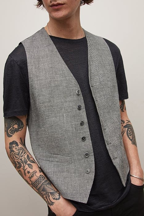 FRONT BODY DARTS VEST WITH WELT HIP POCK SEAL GREY 1