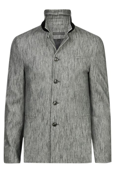 SLIM FIT CONVERTIBLE DROPPED NECK LAPEL MED GREY 1