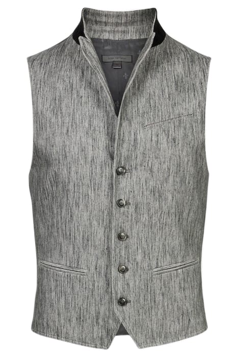 SLIM FIT PEAK LAPEL VEST WITH WIRE INSER MED GREY 1