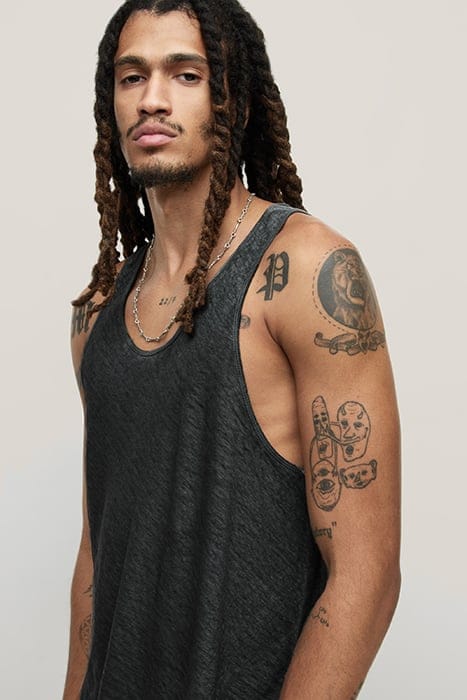 BROOME SLIM FIT LINEN TANK TOP WITH COLD SEAL GREY 2
