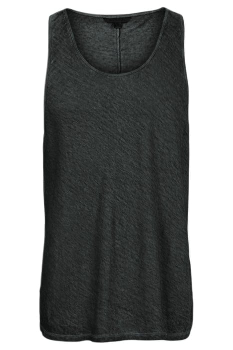 BROOME SLIM FIT LINEN TANK TOP WITH COLD SEAL GREY 1