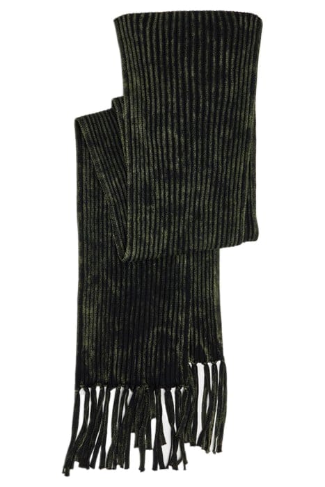 KNIT RIB SCARF IN MARBLE WASH DARK OLIVE 2