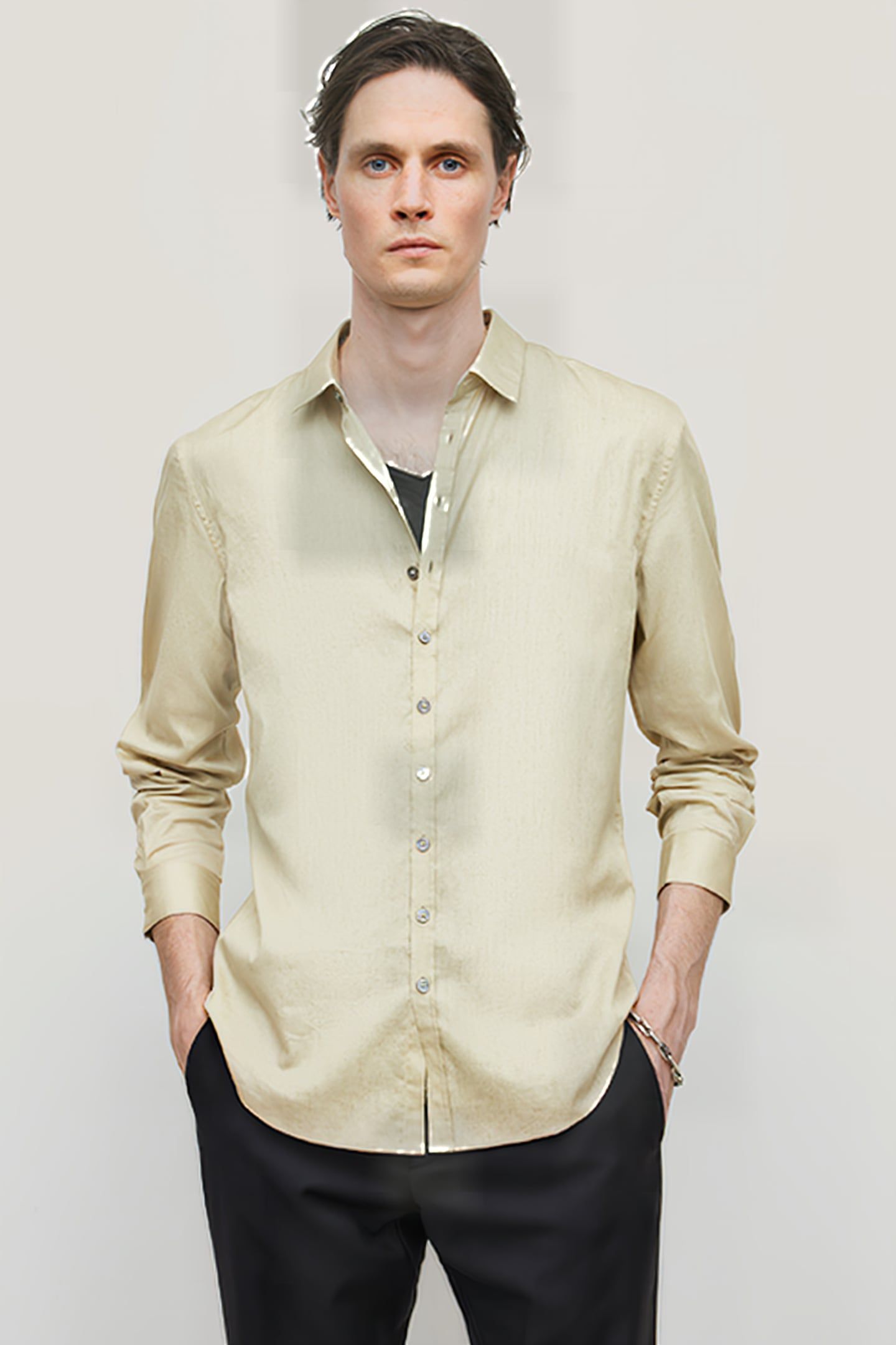 MULTI BUTTON SLIM FIT SHIRT CARAMEL 1