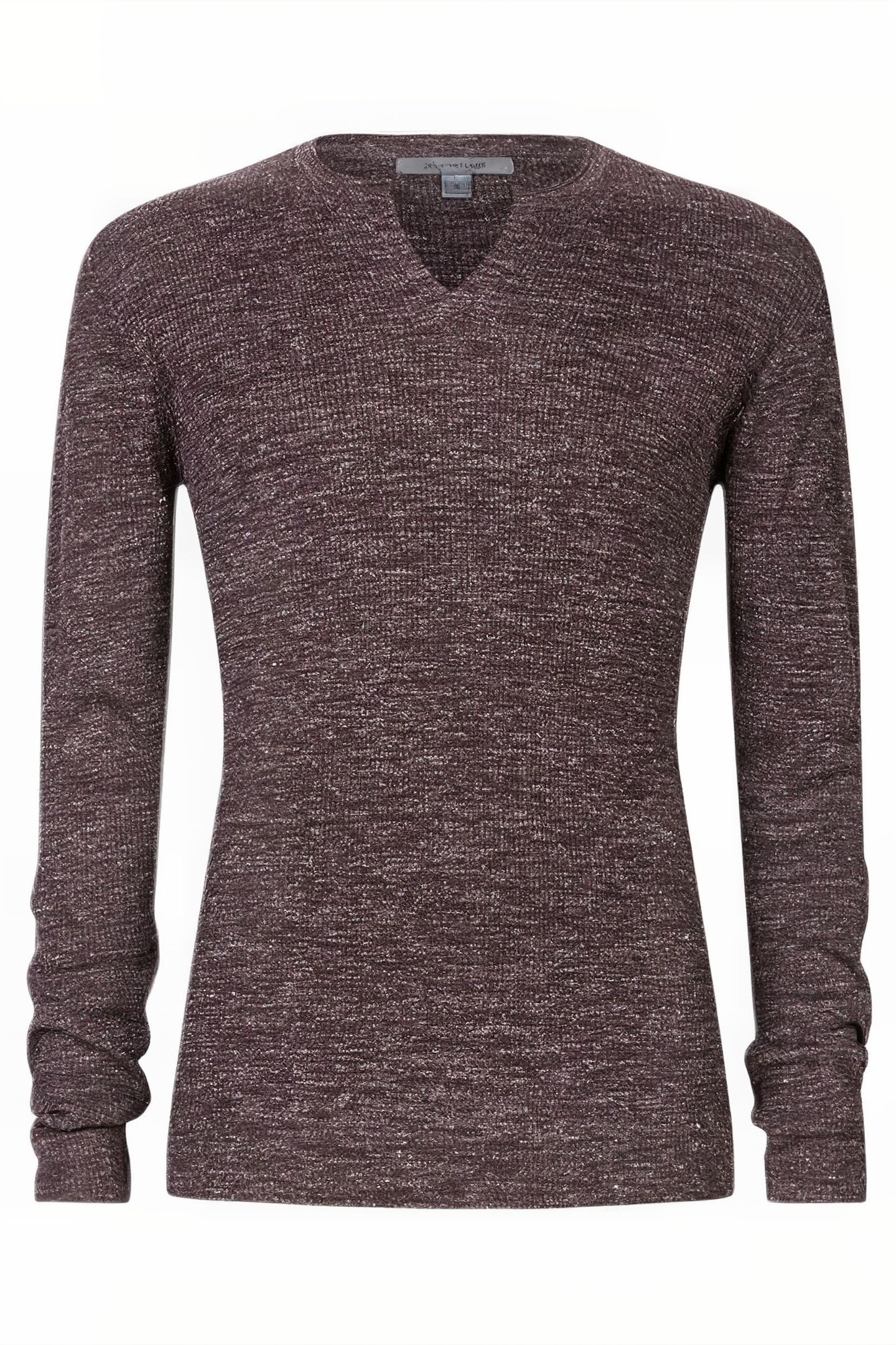 TRAVIS LS RIB HENLEY WITH OPEN PLACKET LICORICE 1