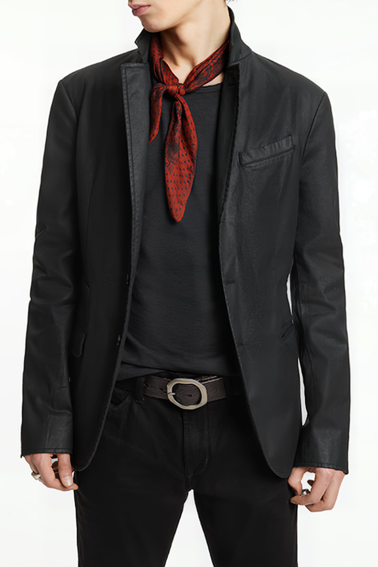 SLIM FIT NOTCH LAPEL JACKET WITH FLAP PO BLACK 1