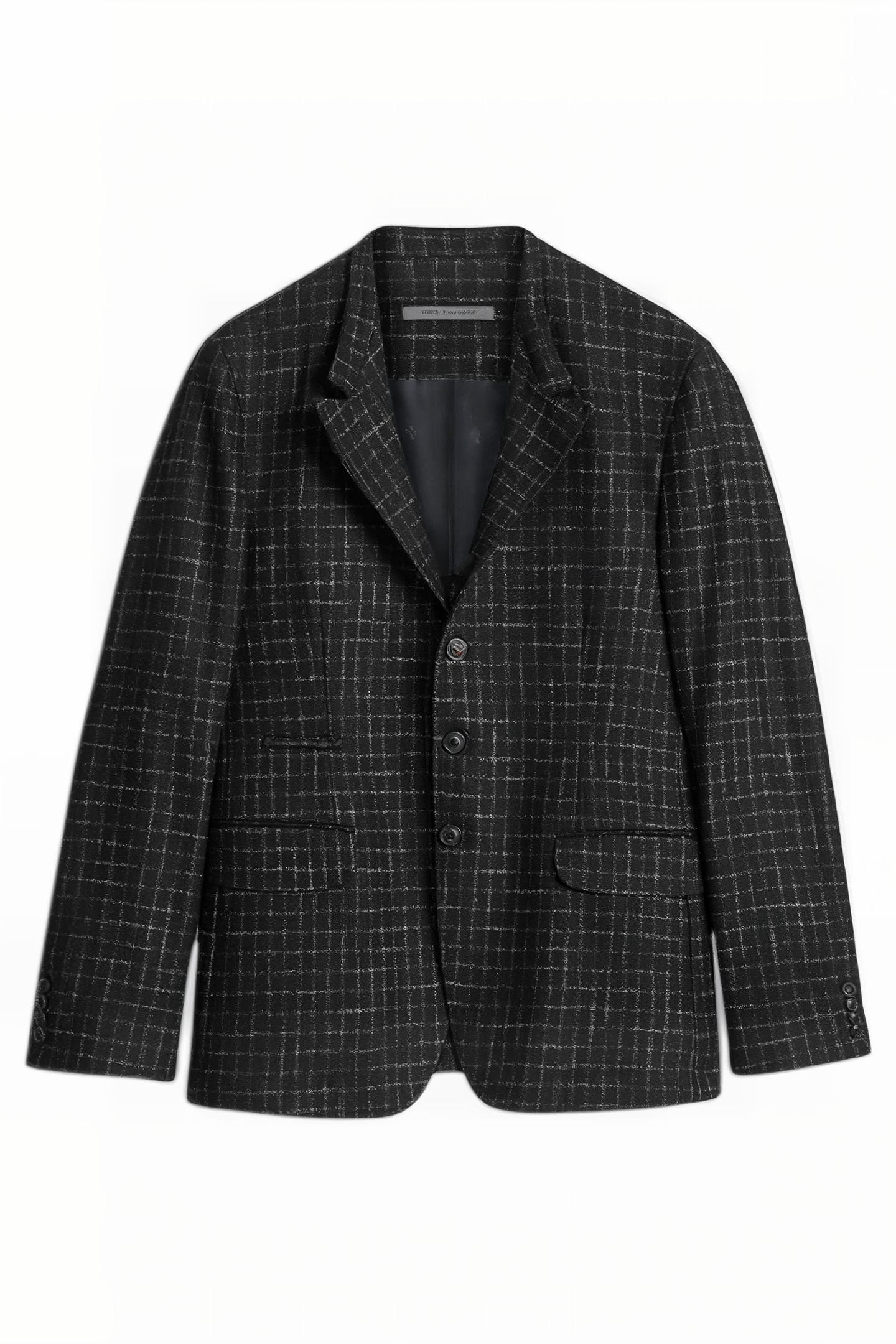 SLIM FIT SINGLE BREASTED CUT-AWAY JACKET BLACK 2