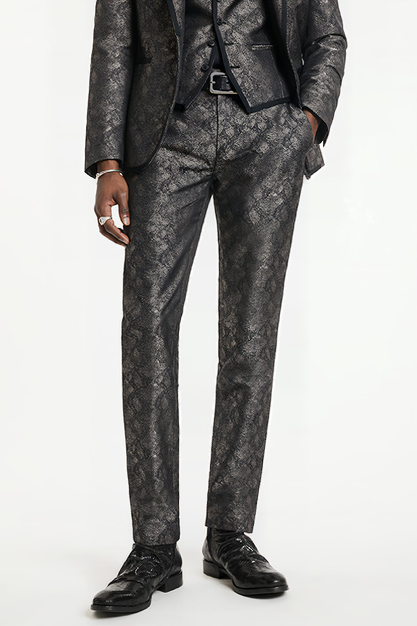 SLIM FIT PANTS WITH WELT HIP POCKET AND ALMOND 1