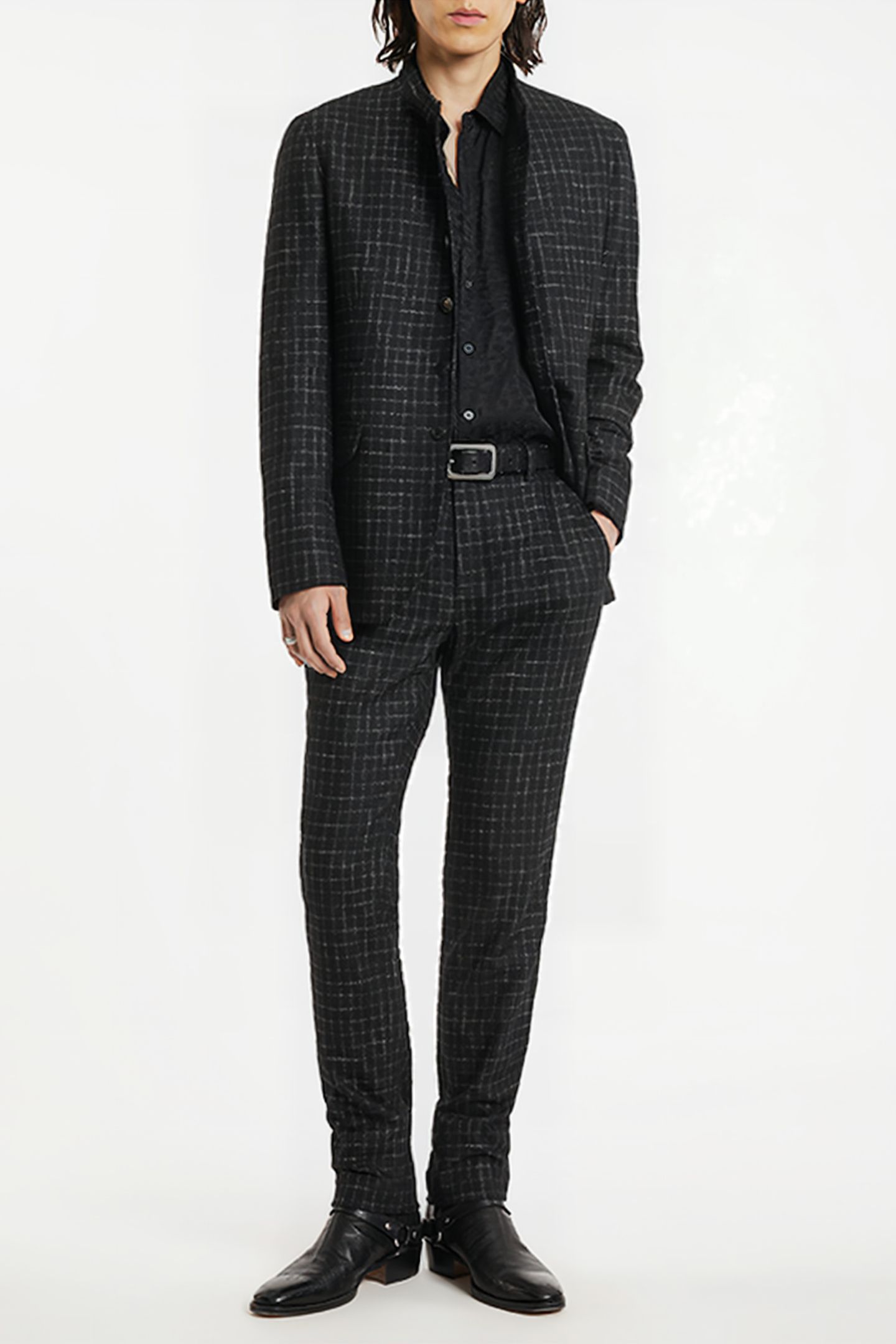 SLIM FIT PANTS WITH WELT HIP POCKET AND BLACK 2