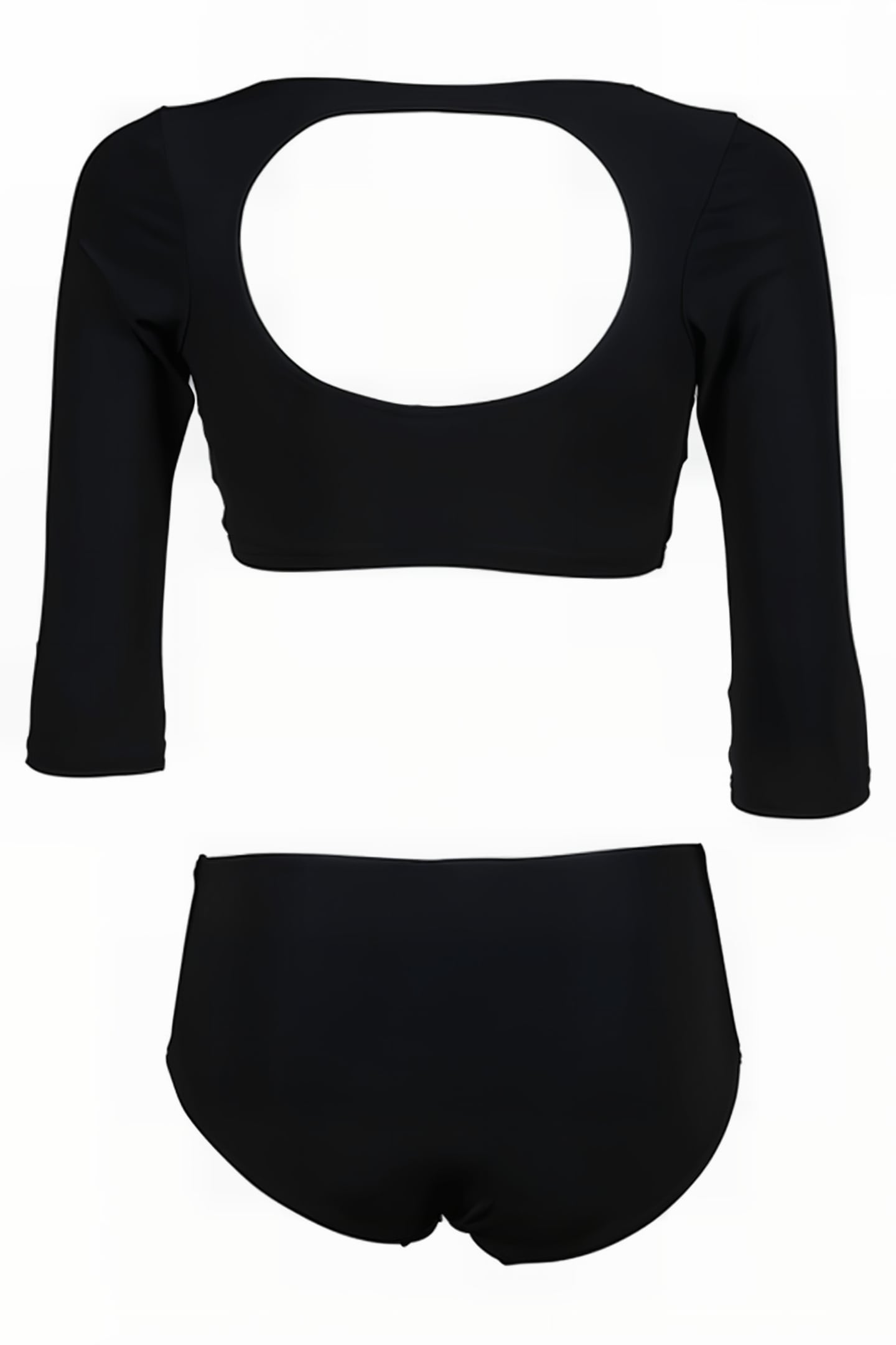 W ICONS TEAM STRIPE CROP TOP TWO PIECES BLACK 2