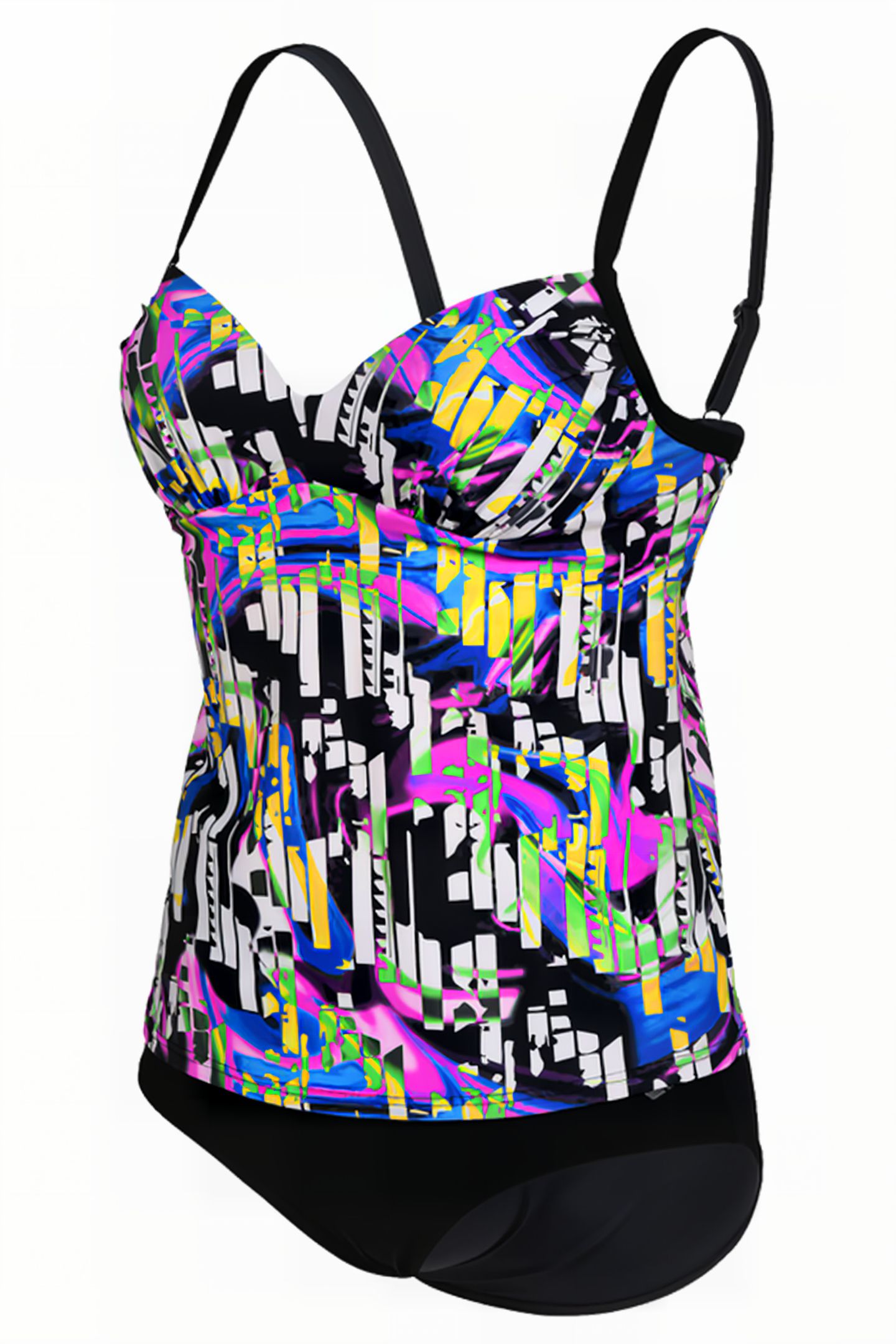 WOMEN'S BODYLIFT TANKINI CAROLINA C-CUP BLACK MULTI-BLACK 7