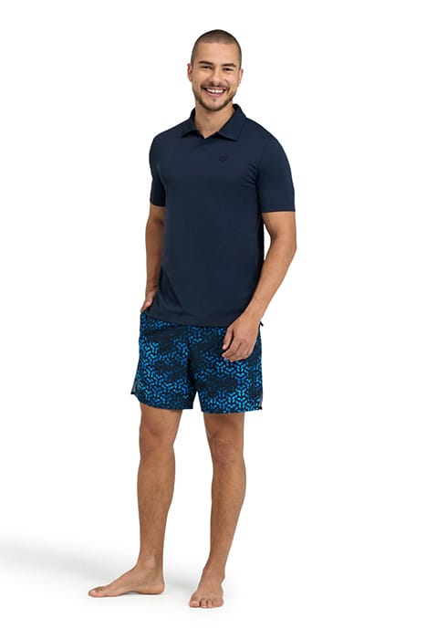 MEN'S POLOSHIRT SOLID NAVY-AQUA 3