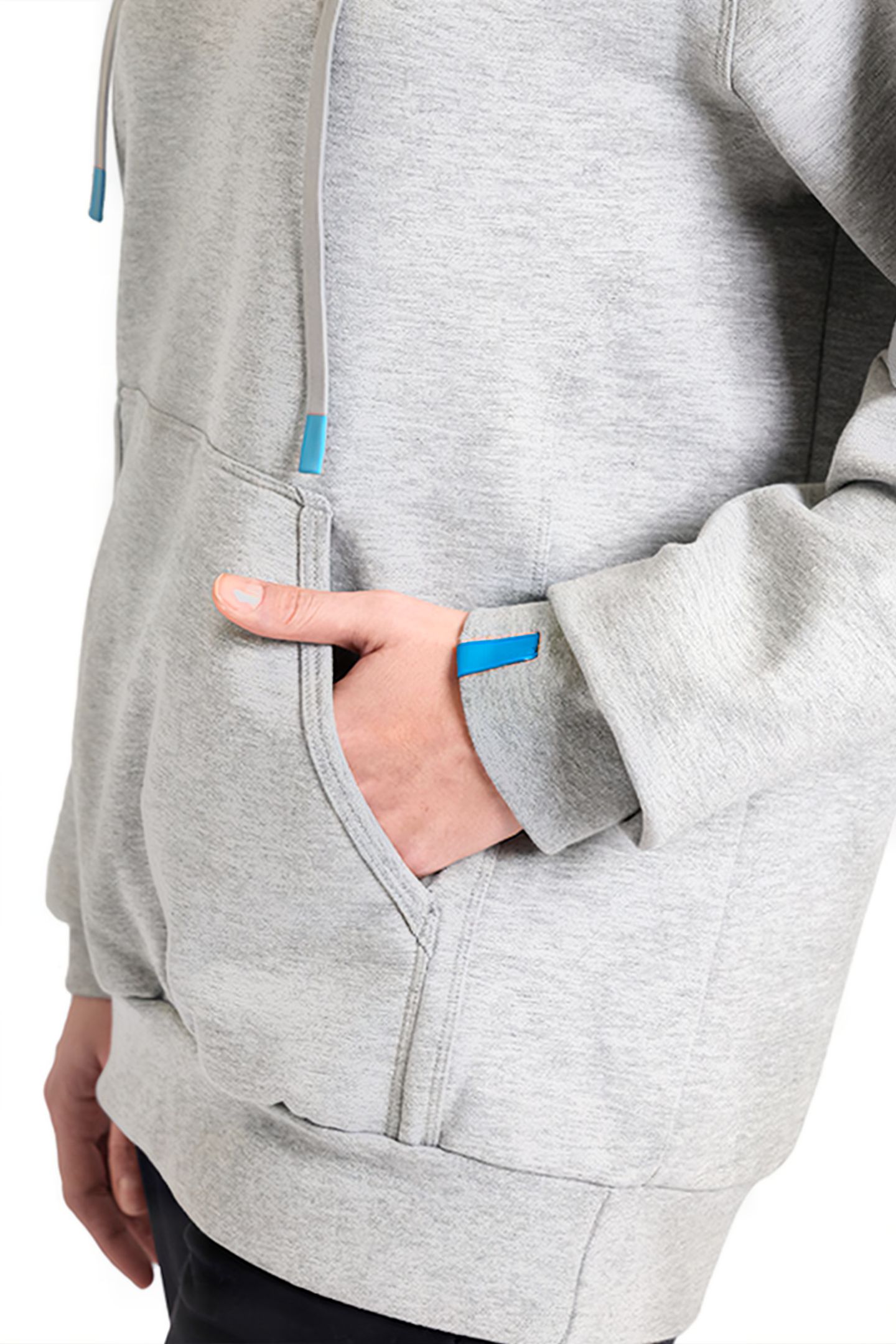 UNISEX TEAM HOODED SWEAT LACED MEDIUM GREY HEATHER-LACE 7