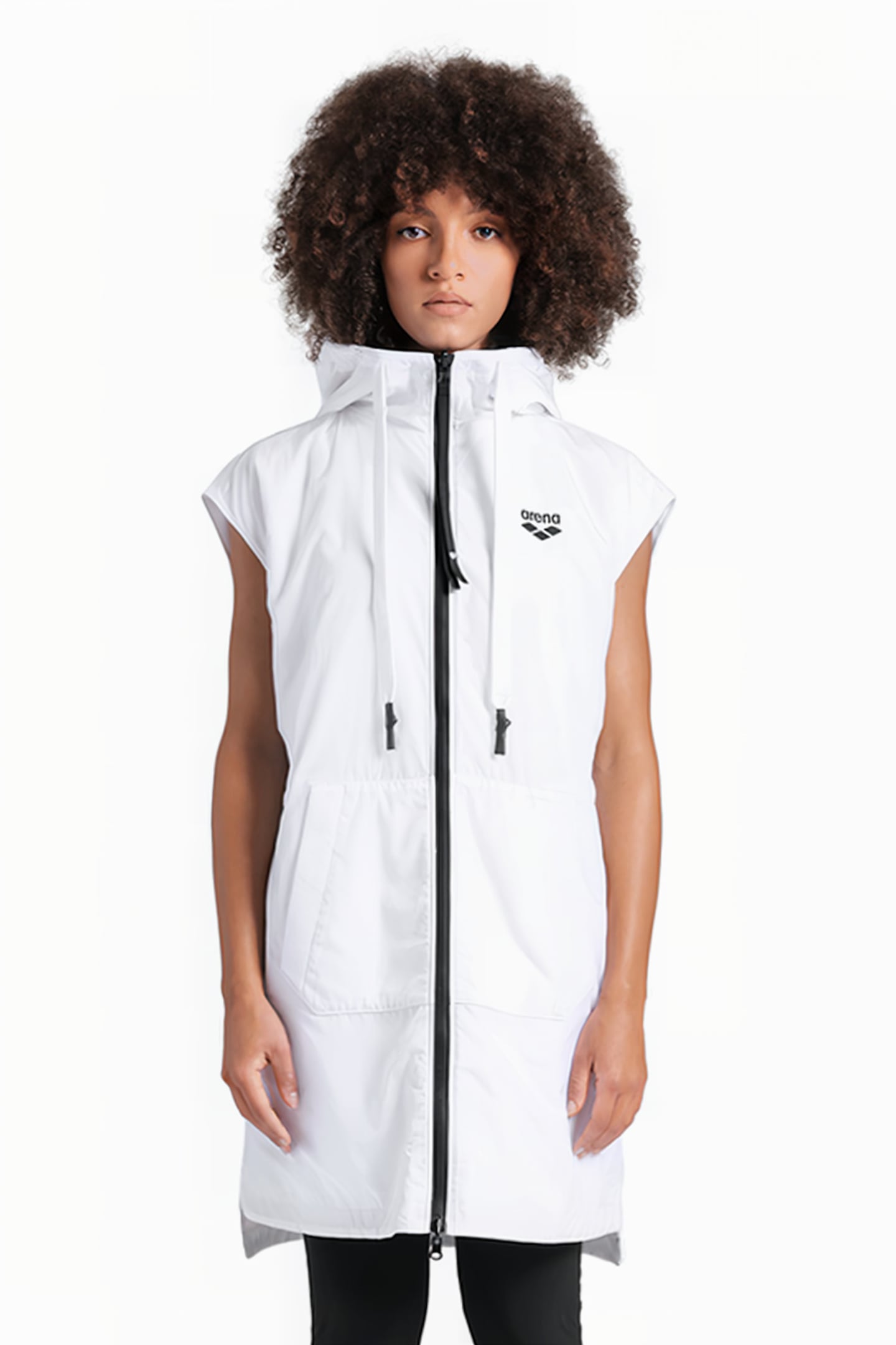 WOMEN'S HOODED SLEEVELESS JACKET MPH WHITE 1